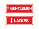 Signs ByLITA Standard Gentlemen and Ladies Figurine Signs - Easy Installation | Durable Wall or Door (2 Pack) Sign