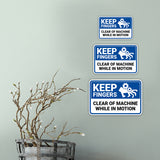 Classic Framed Plus Keep Fingers Clear Of Machine While In Motion Wall or Door Sign | Workplace Safety Compliance Signs