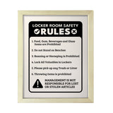 Designs ByLITA Locker Room Safety Rules, Wall Print Art | Retail Store Decoration (Unframed or Framed)