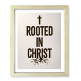 Designs ByLITA Rooted In Christ, Wall Print Art | Religious Home Decor (Unframed or Framed)