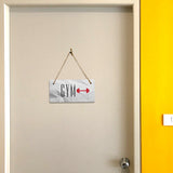 Gym 5x10 Hanging Plus Wall or Door Sign | Rustic Twine | Range of Vibrant Decor Styles | Room Signs For Home and Business