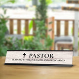 Church Leader Role and Titles 2 x 10" Desk Sign with Aluminium Frame