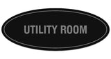 Signs ByLITA Oval Utility Room Sign - Laser-Engraved Lettering | Durable ABS Plastic | Vibrant Colors | Powerful Foam Tape