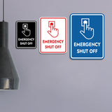 Signs ByLITA Portrait Round Emergency Shut Off Door or Wall Sign Easy Installation | Health And Safety | Building And Danger Signs