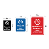 Signs ByLITA Portrait Round Quiet Please Maintain a Calm Atmosphere Door or Wall Sign Easy Installation | Directing Artists & Co-Workers | Music | Concert | Festivals