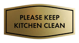 Signs ByLITA Fancy Please Keep Kitchen Clean Sign - Kitchen Signs | Durable Material | Cleaning Reminder | Easy Installation Wall or Door Sign
