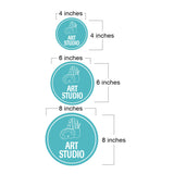 Circle Plus Art studio Wall or Door Sign | Easy Installation | Business & Studio Signage