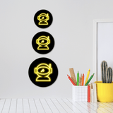 Circle Plus Astronaut Neon Graphic Style Wall or Door Sign | Live Streamer Gaming Themed Decoration