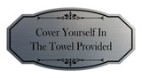 Signs ByLITA Victorian Cover Yourself In The Towel Provided Wall or Door Sign