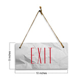 Exit 5" x 10" Hanging Wall or Door Sign | Rustic Twine | Signs for Home and Business