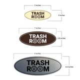 Signs ByLITA Oval Trash Room Sign - Laser-Engraved Lettering | Durable ABS Plastic | Vibrant Colors | Powerful Foam Tape