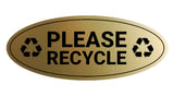 Signs ByLITA Oval Please recycle Sign - Laser-Engraved Lettering | Durable ABS Plastic | Vibrant Colors | Powerful Foam Tape