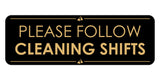 Signs ByLITA Standard Please Follow Cleaning Shifts Door or Wall Sign Easy Installation | Shared Accommodation | Sign for Home, Business, AirBNB and Office Spaces