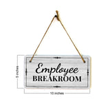 Employee Breakroom 5x10 Hanging Plus Wall or Door Sign | Office Decor