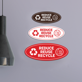 Signs ByLITA Oval Reduce Reuse Recycle Sign - Laser-Engraved Lettering | Durable ABS Plastic | Vibrant Colors | Powerful Foam Tape