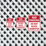 Portrait Round Plus No Parking Do Not Block Dumpster Door or Wall Sign | Health & Safety Signage