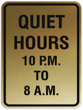 Signs ByLITA Portrait Round Quiet Hours 10pm to 8am Sign - Laser-Engraved Lettering | Durable ABS Plastic | Vibrant Colors | Powerful Foam Tape