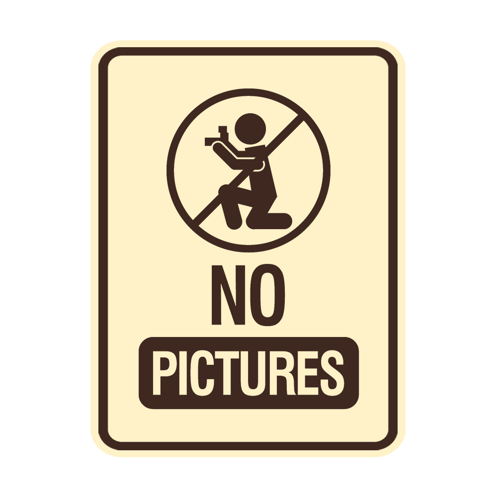 Signs ByLITA Portrait Round No pictures Wall or Door Sign