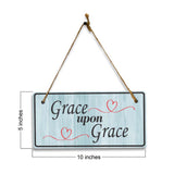 Grace Upon Grace 5x10 Hanging Plus Wall or Door Sign | Religious Home Decor