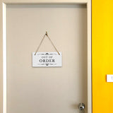 Out Of Order 5" x 10" Hanging Wall or Door Sign | Rustic Twine | Stylish Business or Office Signage