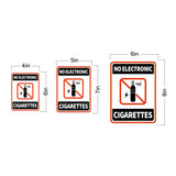 Portrait Round Plus No Electronic Cigarettes Wall or Door Sign | Warning Signage