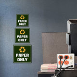 Square Plus Paper Only Wall or Door Sign | Eco-Friendly Recycling