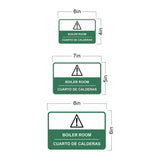 Classic Framed Plus Boiler Room Wall or Door Sign | Bilingual Spanish and English Workplace Safety Signage