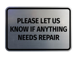 Signs ByLITA Classic Framed Please Let Us Know If Anything Needs Repair Door or Wall Sign | Eco-Friendly Home Signs