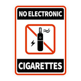 Portrait Round Plus No Electronic Cigarettes Wall or Door Sign | Warning Signage