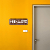 Standard Plus All Gender Restroom Wall or Door Sign Easy Installation | Business & Public Bathroom Signs