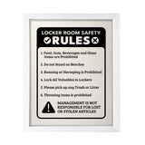 Designs ByLITA Locker Room Safety Rules, Wall Print Art | Retail Store Decoration (Unframed or Framed)