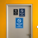 Signs ByLITA Portrait Round Quiet Please Maintain a Calm Atmosphere Door or Wall Sign Easy Installation | Directing Artists & Co-Workers | Music | Concert | Festivals