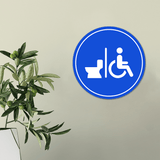 Circle Plus Handicap Restroom Wall or Door Sign | Easy Installation | Health & Safety Signage