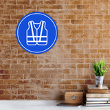 Circle Plus Safety Vest Wall or Door Sign | Easy Installation | Health & Safety Signage