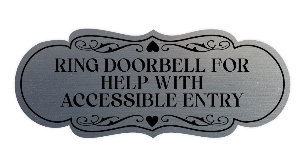 Signs ByLITA Designer Ring Doorbell for Help with Accessible Entry Wall or Door Sign