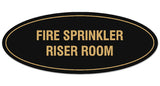Signs ByLITA Oval FIRE SPRINKLER RISER ROOM Sign - Laser-Engraved Lettering | Durable ABS Plastic | Vibrant Colors | Powerful Foam Tape