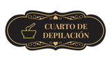 Signs ByLITA Designer Cuarto de Depilación Wall or Door Sign | Spanish Waxing Room Sign