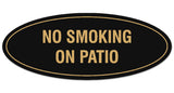 Signs ByLITA Oval NO SMOKING ON PATIO Sign - Laser-Engraved Lettering | Durable ABS Plastic | Vibrant Colors | Powerful Foam Tape