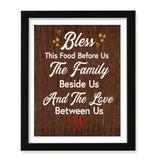 Designs ByLITA Bless This Food Before Us The Family Beside Us And The Love, Between Us, Wall Print Art | Religious Home Decor (Unframed or Framed)