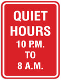 Signs ByLITA Portrait Round Quiet Hours 10pm to 8am Sign - Laser-Engraved Lettering | Durable ABS Plastic | Vibrant Colors | Powerful Foam Tape