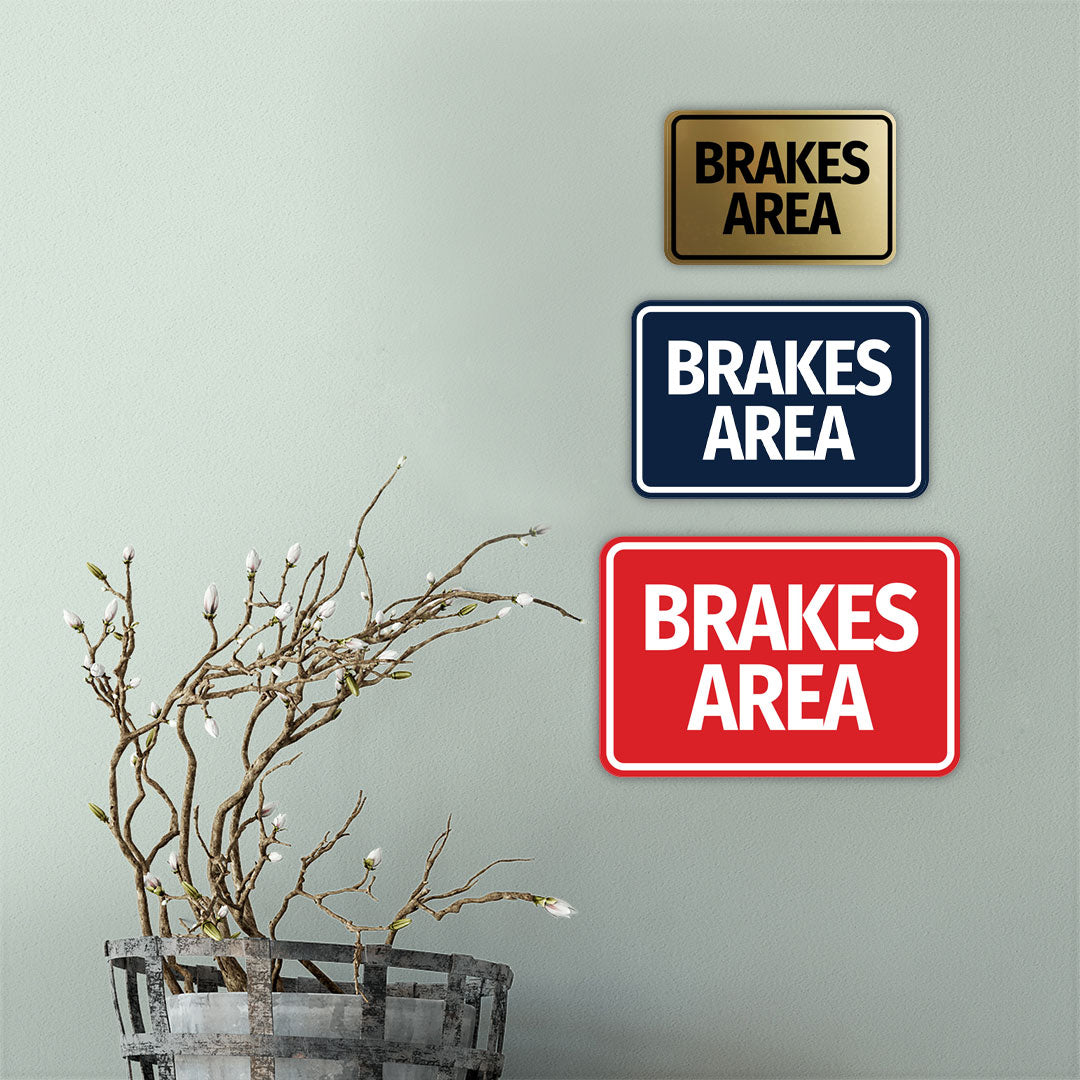 Signs ByLITA Classic Framed Brakes Area Wall or Door Sign