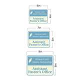 Classic Framed Plus Where Faith Meets Fellowship – Assistant Pastor’s Office Door or Wall Sign | Church and Place of Worship Signs