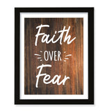 Designs ByLITA Faith Over Fear, Wall Print Art | Religious Home Decor (Unframed or Framed)