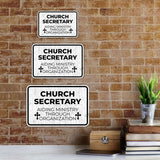 Classic Framed Plus Church Secretary – Aiding Ministry Through Organization Door or Wall Sign | Church and Place of Worship Signs