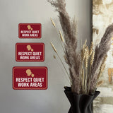 Classic Framed Plus Respect Quiet Work Areas Wall or Door Sign | Office Education and Library