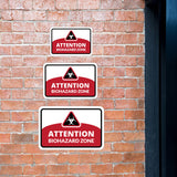 Classic Framed Plus Attention Biohazard Zone Door or Wall Sign | Workplace Health and Safety Warning Signage