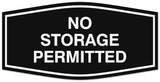 Signs ByLITA Fancy No storage permitted Sign - Laser-Engraved Lettering | Durable ABS Plastic | Vibrant Colors | Powerful Foam Tape Wall or Door Sign