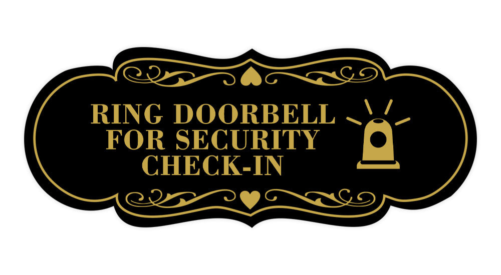 Signs ByLITA Designer Ring Doorbell for Security Check-In Wall or Door Sign