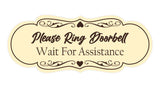 Signs ByLITA Designer Please Ring Doorbell Wait For Assistance Wall or Door Sign