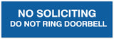 Signs ByLITA Basic No Soliciting do not ring doorbell Sign - Laser-Engraved Lettering | Durable ABS Plastic | Vibrant Colors | Powerful Foam Tape